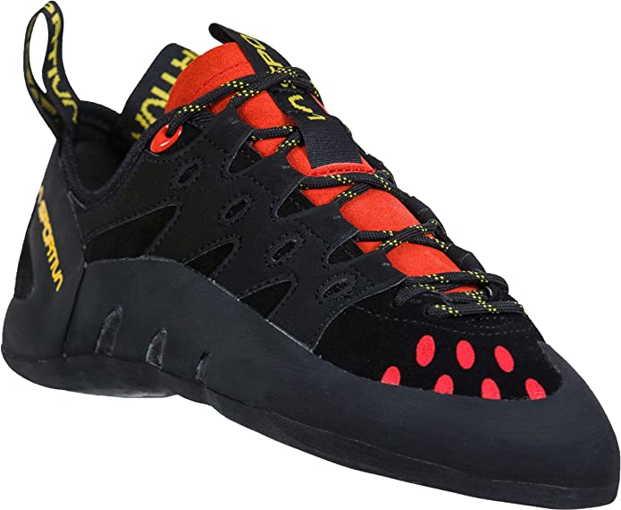 La Sportiva Mens Tarantulace Rock Climbing Shoes Color Black / Poppy