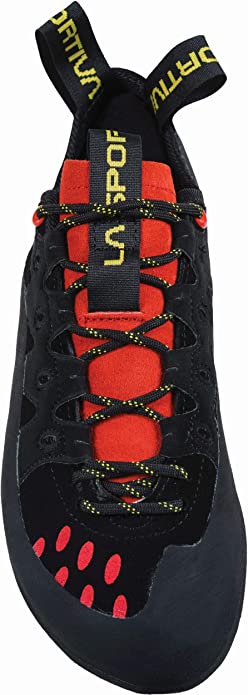 La Sportiva Mens Tarantulace Rock Climbing Shoes Color Black / Poppy